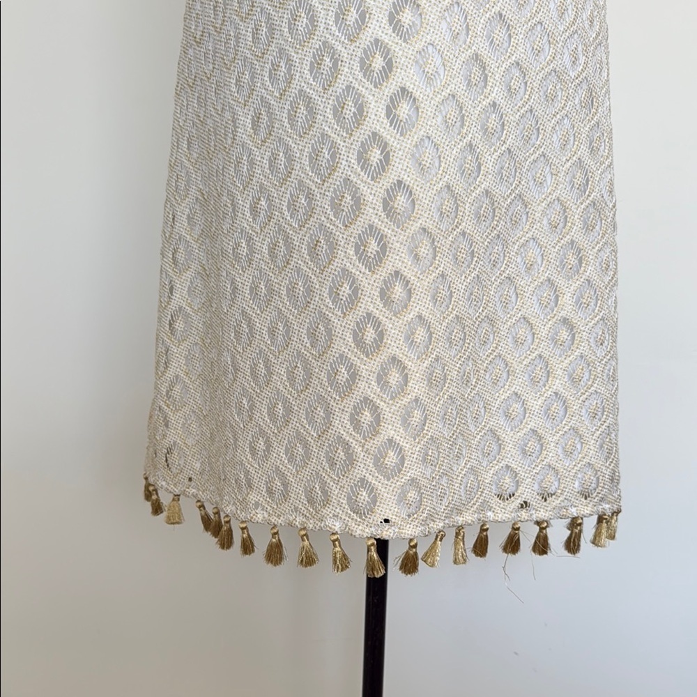 Lily Pulitzer White Lace Lined Dress Gold Detailing Women's Size Small - Picture 4 of 10